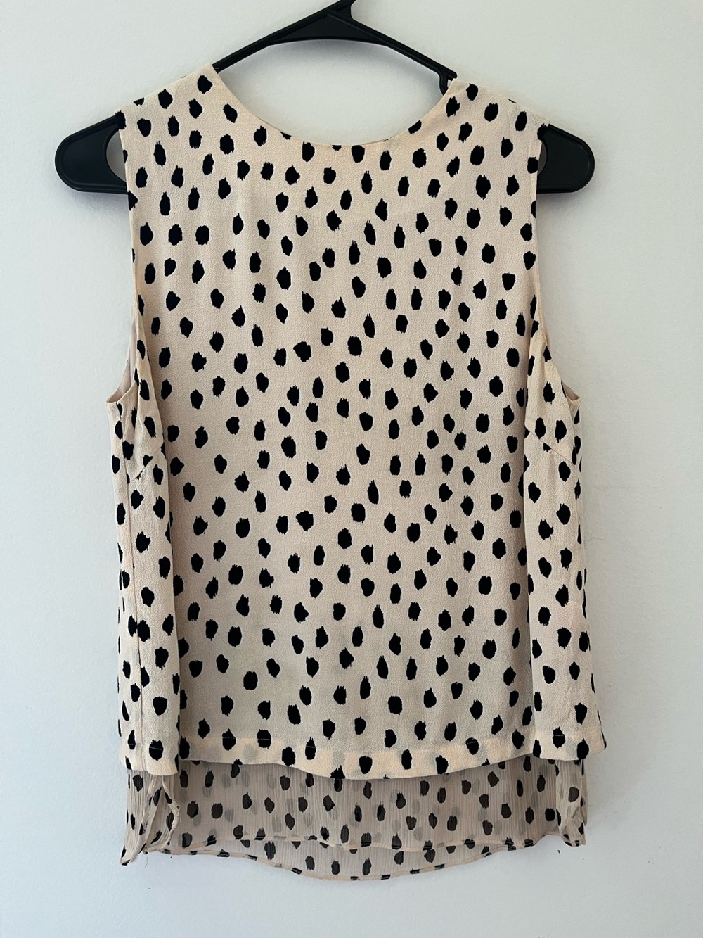 Sleeveless Cream Black Dot Layered tank Kate Spade